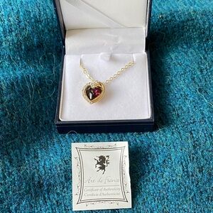 Gold and Purple Heart Crystal Necklace